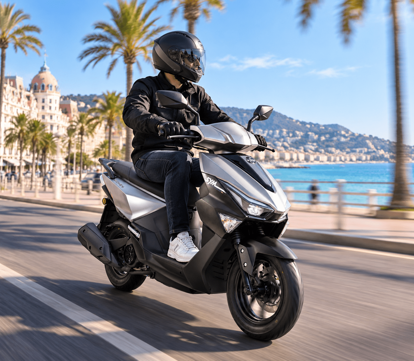 SYM ECHS 125 en action à Nice