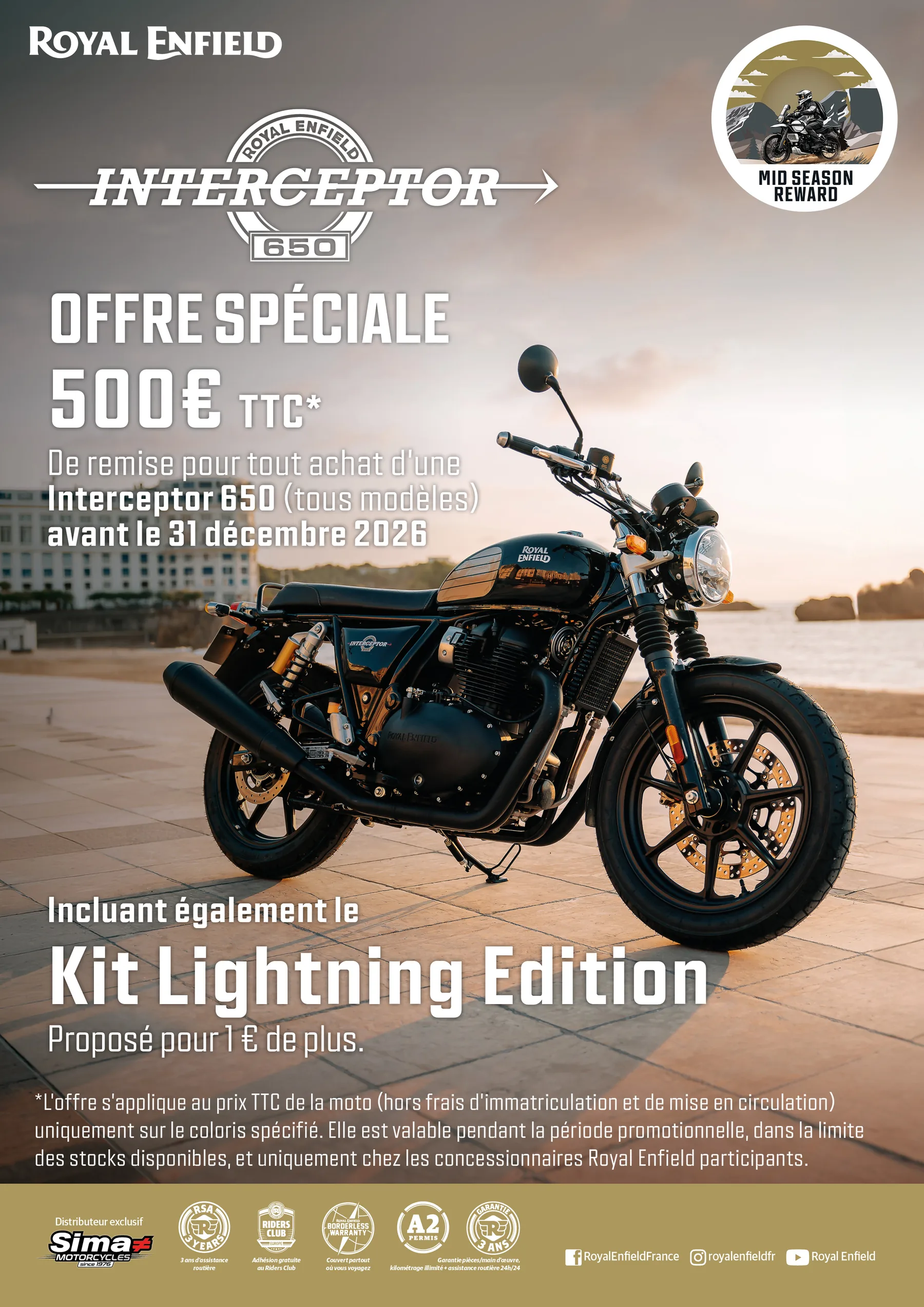Offre spéciale Royal Enfield Interceptor 650, 500 € de remise