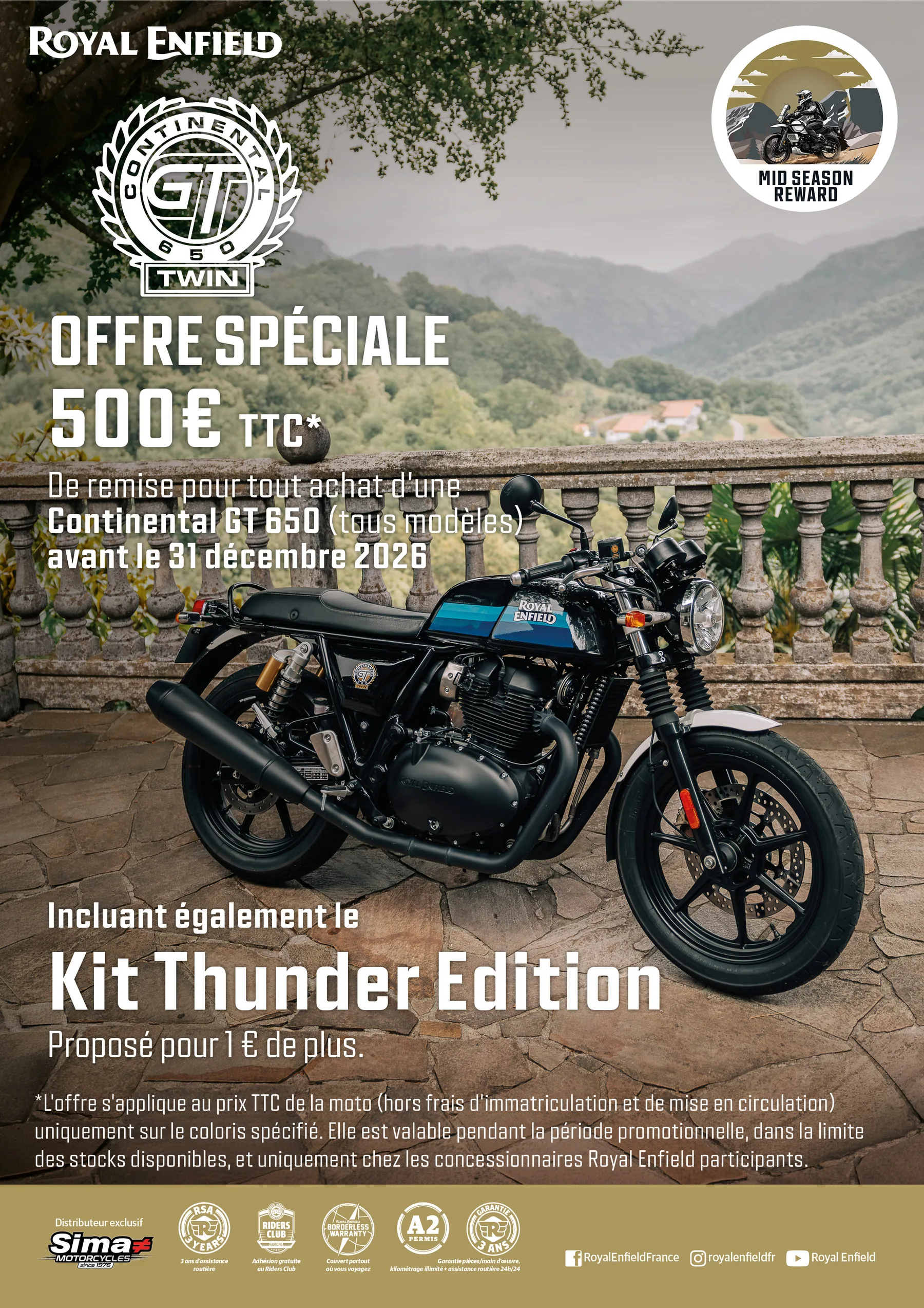 Offre spéciale Royal Enfield Continental GT 650, 500 € de remise